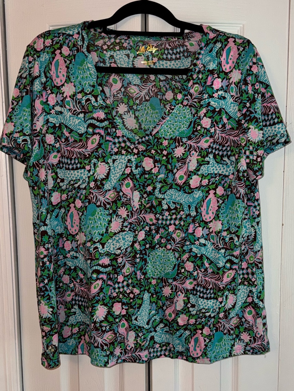 Lilly Pulitzer Maryetta Top in Multi Royal Zoo